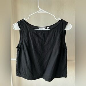 UNIQLO Black Sleeveless linen cotton blend Top size S